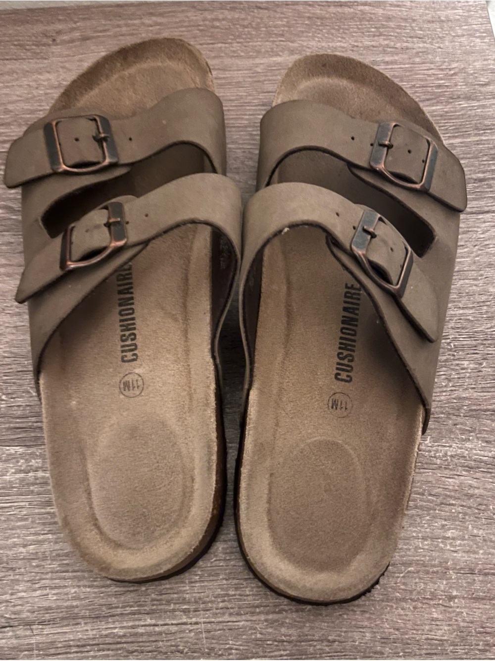 Women’s Double-Buckle Comfort Sandals in Olive Brown - Picture 2 of 4